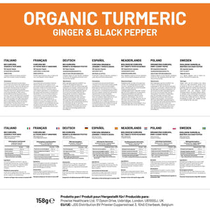 Organic Turmeric 2280Mg (High Strength) with Black Pepper & Ginger - 180 Vegan Turmeric Capsules with Active Ingredient Curcumin I Soil Association Approved I UK Made by Prowise Healthcare