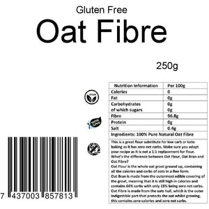 Yourhealthstore® Premium Oat Fibre 250G, Extra Light and Fluffy, Great for Keto King Bread, Vegan, Produced in the EU, (Recyclable Pouch)
