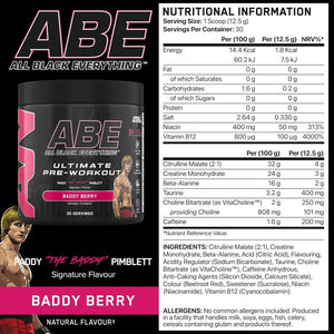 Applied Nutrition Bundle ABE Pre Workout 375G + JUG 2.5 LT Matt Black | All Black Everything Pre Workout Powder, Energy & Physical Performance with Creatine, Beta Alanine (Baddy Berry)