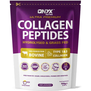 Premium Collagen Powder (Type I, III) Hydrolysed Bovine Collagen Peptides Powder - Halal Certified - 19 Amino Acids - High Levels of All 8 Essential Amino Acids & Bcaas - 150G