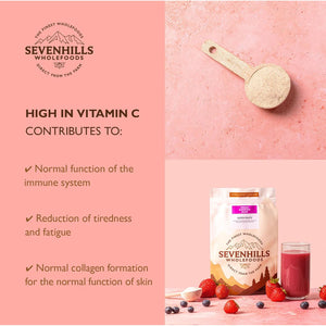 Sevenhills Wholefoods Organic Super Fruit Powder Blend - Superberries - with Acai, Baobab, Acerola and Lucuma, Supports Immunity& Skin Health, Reduce Fatigue, Natural Vitamin C,150G - No Sugar
