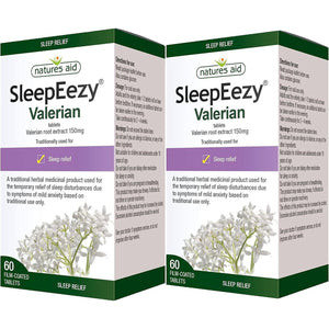 Sleepeezy Valerian Root Tablets, 2 X 60 Vegan Tablets, Relief of Sleep Disturbances