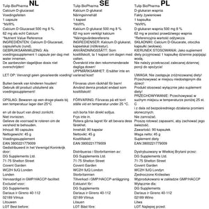 Tulip Biopharma Calcium D-Glucarate 500Mg 90 Capsules, 3Rd Party Lab Tested, High Strength Supplement, No Fillers or Bulkers, Gluten and GMO Free