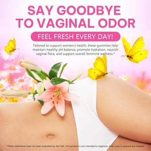 Probiotics for Women Gummies with Slippery Elm, Vegan Intimate Feminine Balance Probiotics Gummies Pineapple Flavor Supports Ph Balance, Gut Health & Immune System 60 Gummies