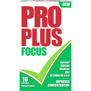 Pro plus Focus 10 Capsules - Caffeine - Ginseng - Guarana - Zinc - Vitamins B6 & B12