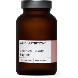 WILD NUTRITION Food-Grown® Complete Beauty Support | Hair Skin and Nails Vitamins for Women | Antioxidant & Collagen Formation Support | Hyaluronic Acid, Biotin, Zinc, Selenium & More | 60 Capsules