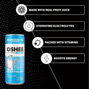 Oshee Vitamin Energy Formula with Magnesium 250Ml (Pack of 6) – Electrolyte Hydration Drink, Energy Boost & Recovery, Low Sugar, B Vitamins for Focus