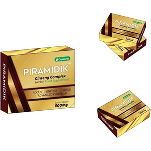 Piramidik-New Stronger for Longer Formula for Men - Ultra Strong Performance Enhancing Pills, Stamina Endurance Booster Gold Supplement Pills for Men - 6 Ginseng Capsules 500MG
