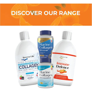 Reverse Life - Immune Defence - Orange Flavour Liquid Multivitamin Drink with 23 Essential Vitamins and Minerals - Maximum Strength Liquid Supplement 500Ml