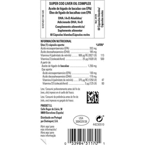 Solgar Super Cod Liver Oil Complex Softgels - Pack of 60 - Essential Fatty Acids, Vitamin a & D - Brain, Vision and Heart Health Support
