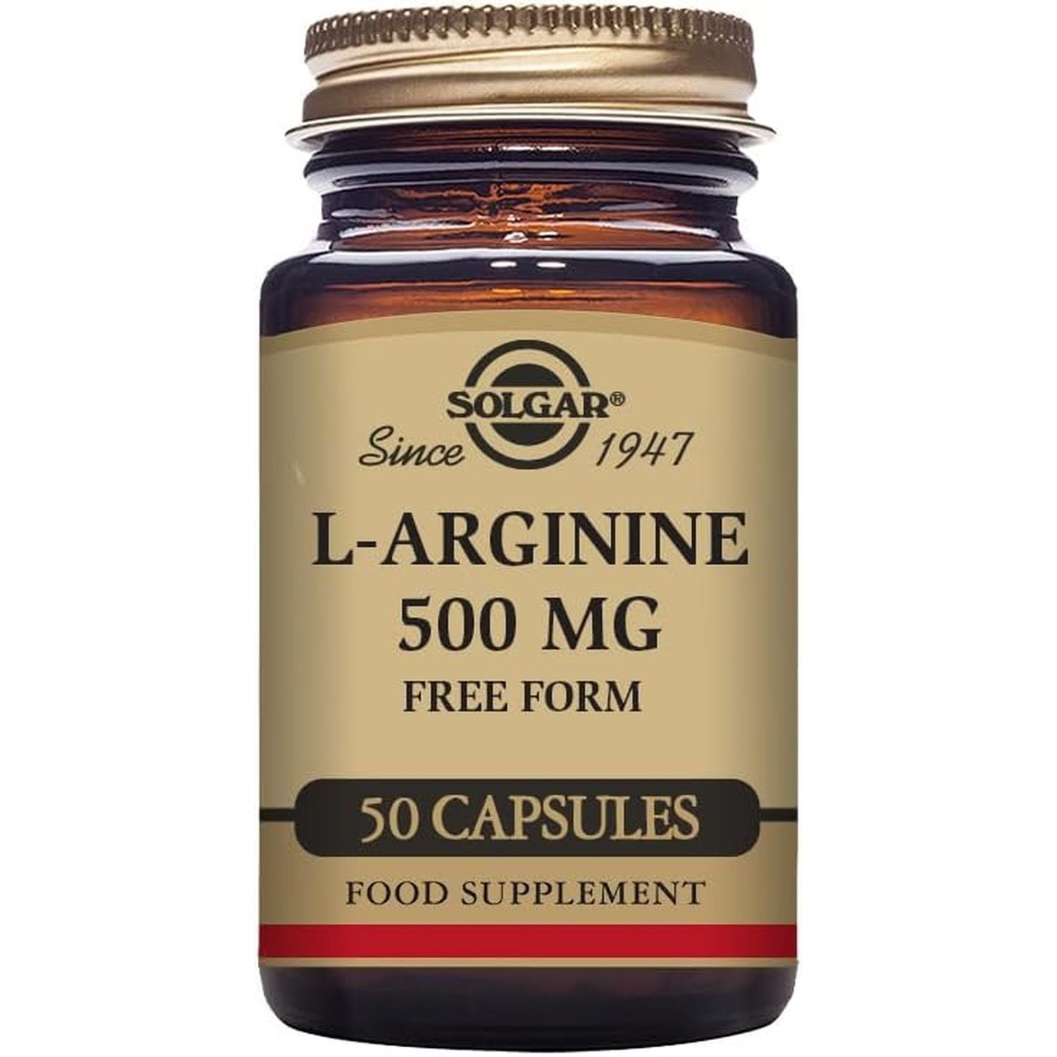 Solgar L-Arginine 500 Mg Vegetable Capsules - Pack of 50 - for a Healthy Metabolism - Ideal for Athletes - Vegan and Gluten Free