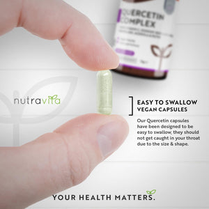 Quercetin 500Mg with Bromelain & Vitamin C - 120 Vegan Capsules – for Immune Support - Blended with Rosehip, Bioflavonoids, Acerola and Rutin – Made in the UK by Nutravita