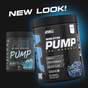 Applied Nutrition ABE Pump Pre Workout - All Black Everything Stim Free Pump Pre Workout Powder | Pump, Energy & Strength with Citrulline, Creatine, Beta-Alanine (500G - 40 Servings) (Blue Razz)