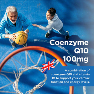 Healthspan Coenzyme Q10 100Mg | 60 Capsules | Supports Heart Health & Energy Metabolism | Added Vitamin B1 | All Natural Coq10 Fermented for Optimum Purity | Sunflower Oil Base | Vegan