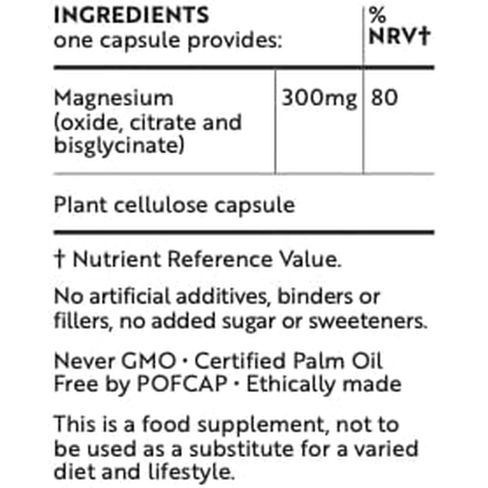 Viridian - High Potency Magnesium 300Mg 120 Capsules | Vegan Formula | Supports Energy, Reduces Tiredness & Fatigue | No Artificial Fillers, Ethically Sourced