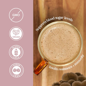 Sixways Hormone Balance, Mushroom Coffee, Decaf Coffee Flavour, Functional Mushroom Powder, Myo-Inositol PCOS Supplement, 30 Servings (150G), Myo-Inositol, PMS Support, Vegan, 200Ug Chromium