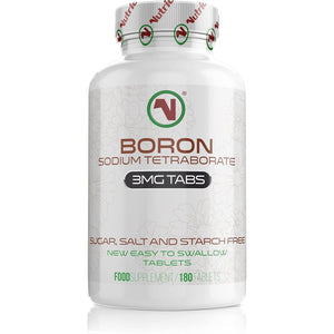 Nutriodol Boron Tablets | 3Mg per Tablet | Sodium Tetraborate | 180 Days Supply | Suitable for Vegans | Easy to Swallow Tablets