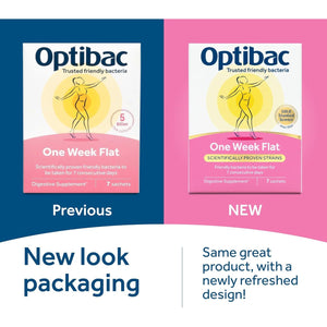 Optibac Probiotics One Week Flat - Vegan Digestive Probiotic Supplement Powder Suitable for Bloating with 5 Billion Bacterial Cultures - 1 Week Supply, 7 Sachets