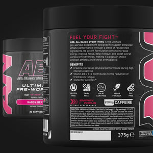 Applied Nutrition Bundle ABE Pre Workout 375G + JUG 2.5 LT Matt Black | All Black Everything Pre Workout Powder, Energy & Physical Performance with Creatine, Beta Alanine (Baddy Berry)