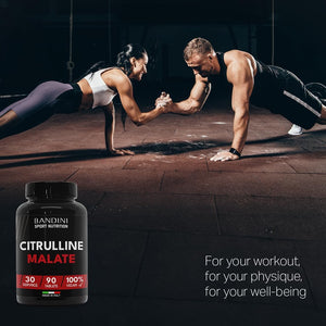 Bandini® CITRULLINE Malate 90 Tablets 3000 Mg per Daily Dose - Extra-High Dosage (1 Month Coverage) - 100% Vegan L-Citrulline from Fermentation - Citrullin for Athletes and Bodybuilders