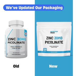 Zinc 30Mg as Picolinate 120 Capsules Made in the UK by Freak Athletics
