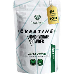 Pure Creatine Monohydrate Powder 300 Grams Unflavoured Micronised, 100 Servings, 3.3 + Months Pre Workout or Post Recovery Powder Muscle Growth Supplements Gym for Men & Women Vegan Scoop Included