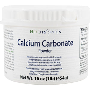 Calcium Carbonate Powder | 1 Pound - 454 G | Food Supplement | Highest Purity Limestone | Heiltropfen®