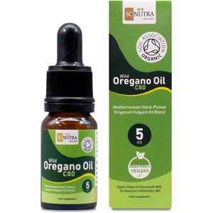 Organic Wild Oregano Oil C80 5Ml - 83%+ Carvacrol & Low Thymol Levels - Certified Organic by the Soil Association UK