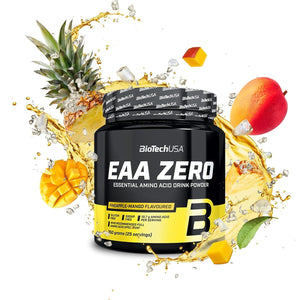 Biotechusa EAA Zero - Essential Amino Acid Power | 7160Mg Eaa/Serving | WHO Recommended Ratio | Sugar-Free, Gluten-Free, 350 G, Pineapple-Mango