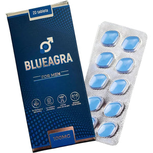 Blueagra Ginseng Tablets for Men – 20 Count | 100 Mg per Tablet | Natural Vitality & Stamina Support | Mineral Complex | Fast Acting | Made in UK