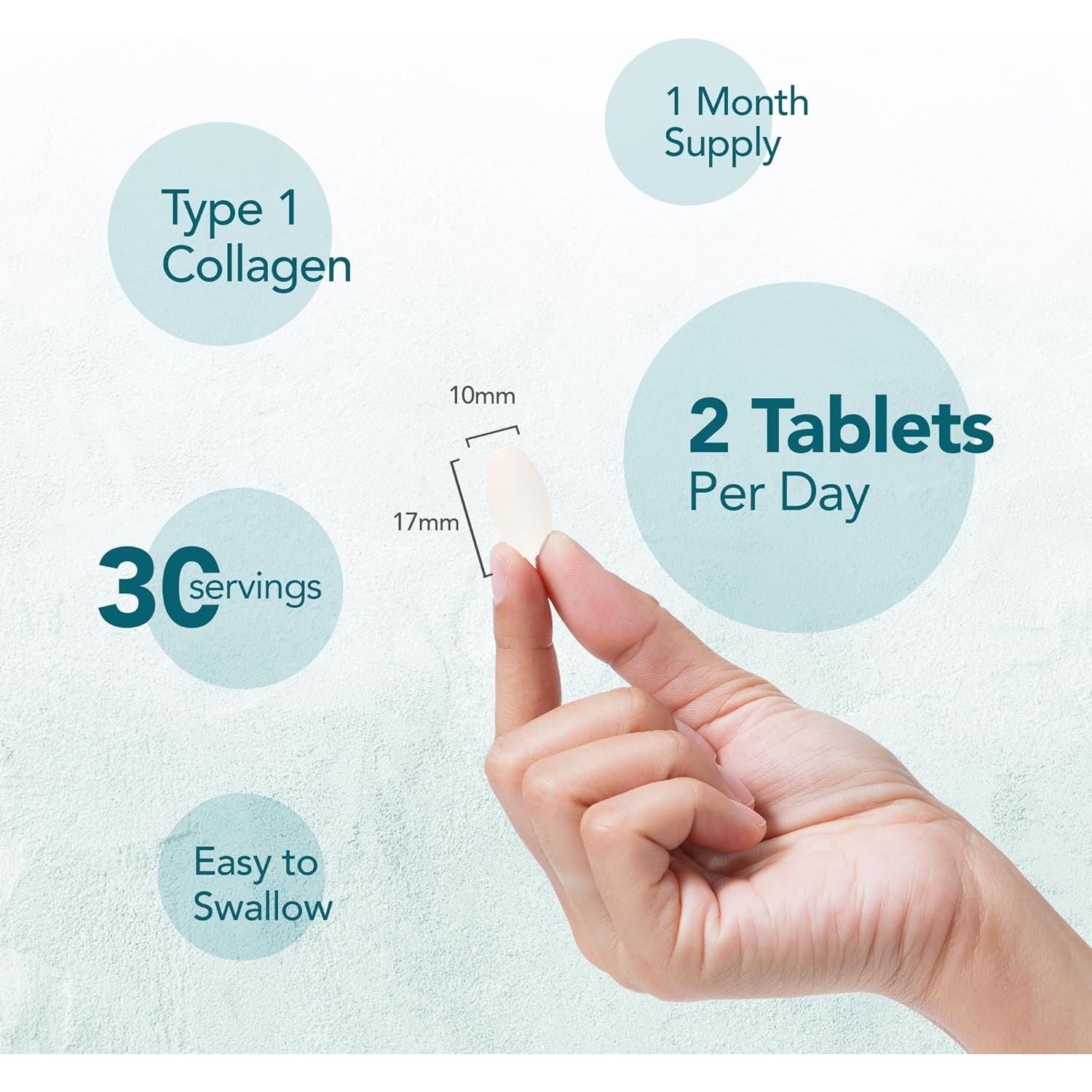 Zipvit Marine Collagen 1200Mg Tablets with Hyaluronic Acid, Vitamin C, and Zinc. High Strength Type 1 Collagen for Men and Women, Supports Hair, Skin, and Nails, 60 Tablets, 1 Month Supply