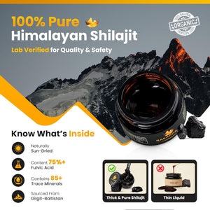 Rakaposhi Himalayan Shilajit Resin - Sun-Dried, Lab-Tested, Traditional Mineral Resin, 28.3 G - for Men & Women, Sourced from Gilgit-Baltistan