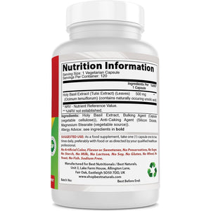 Best Naturals Holy Basil Extract 500 Mg 120 Vcaps (120 Count (Pack of 1))