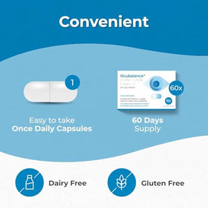 Ocubalance Eye Health Capsules – 60 Capsules | Lutein, Zeaxanthin, Zinc & Antioxidants | Vision Support Supplement for Screen Fatigue, Eye Strain & Blue Light Protection