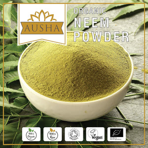 Ausha Organic Neem Powder 200G - UK Certified Organic by Soil Association