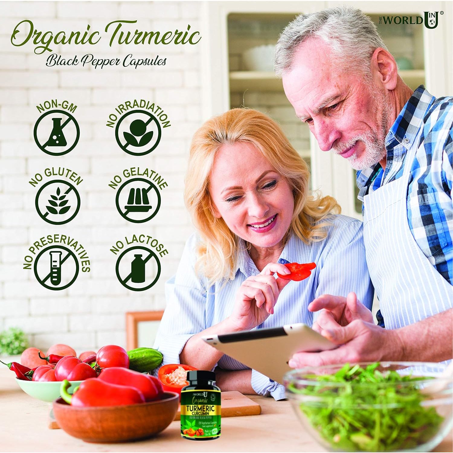 Ultra Pure Organic Turmeric Curcumin and Organic Black Pepper Capsules High Strength Food Supplement 120 Veg Capsules Soil Association Organic Certified and Vegetarian Society Approved - Made in UK