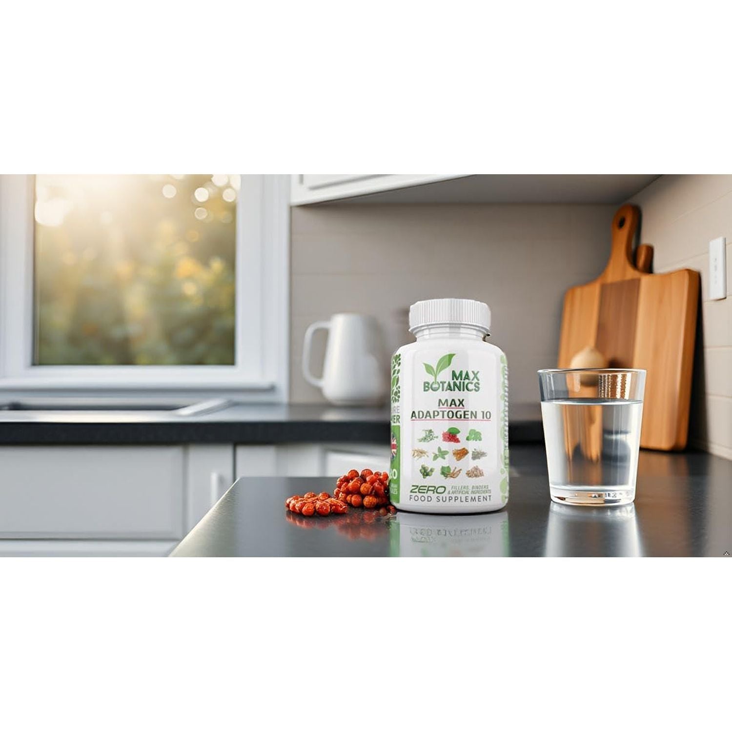Max Adaptogen 10 | Ayurvedic Herbs | Ashwagandha, Bacopa, Holy Basil, Rhodiola Rosea, Schisandra, Cordyceps, Gotu Kola, Siberian & Panax Ginseng, Astragalus (120 Capsule Bottle)