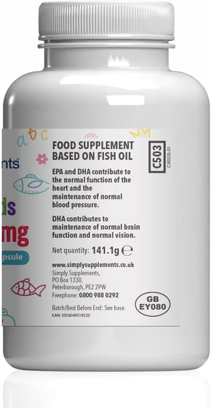 High Strength & Pure Omega 3 500Mg for Kids | for Ages 5-14 Years | 360 Capsules in Total | Manufactured in the UK