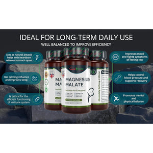Best Immune, Magnesium Malate 500Mg – High Strength Supplement for Absorption and Energy Support – 100 Vegan Capsules