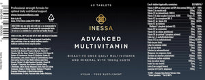 Inessa Multivitamin with Coq10 100Mg, Vitamin D3 2000 IU, K2 100Mcg, B Complex, Vitamins a 800Mcg, Folic Acid as 5-MTHF 400Mcg, Zinc 20Mg and Lutein