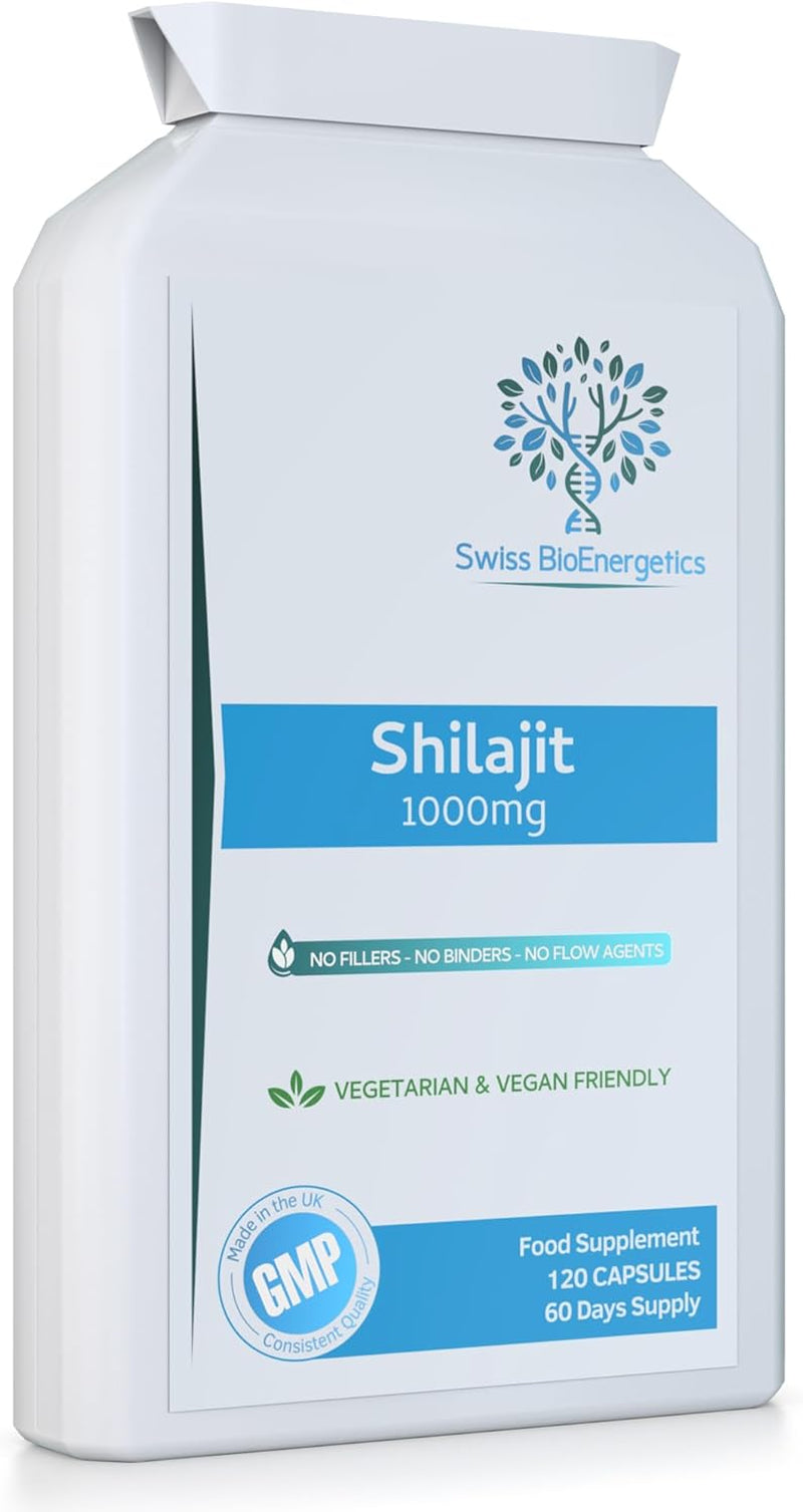 Shilajit 1000Mg – Containing Natural Fulvic Acid - 100% Pure Extract; No Fillers, No Binders, No Flow Agents – Manufactured and Tested in the UK - Suitable for Vegetarians and Vegans