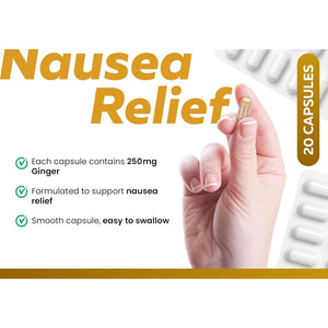 Purosure Nausea Relief Ginger Capsules for Travel Sickness Relief, 250 Mg (20)