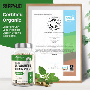 Ashwagandha High Strength Capsules | 3 Month Supply | 5500Mg | Organic Ashwagandha KSM 66 Root Extract Powder | Clean Formula Herbal Supplements | Vitabright UK