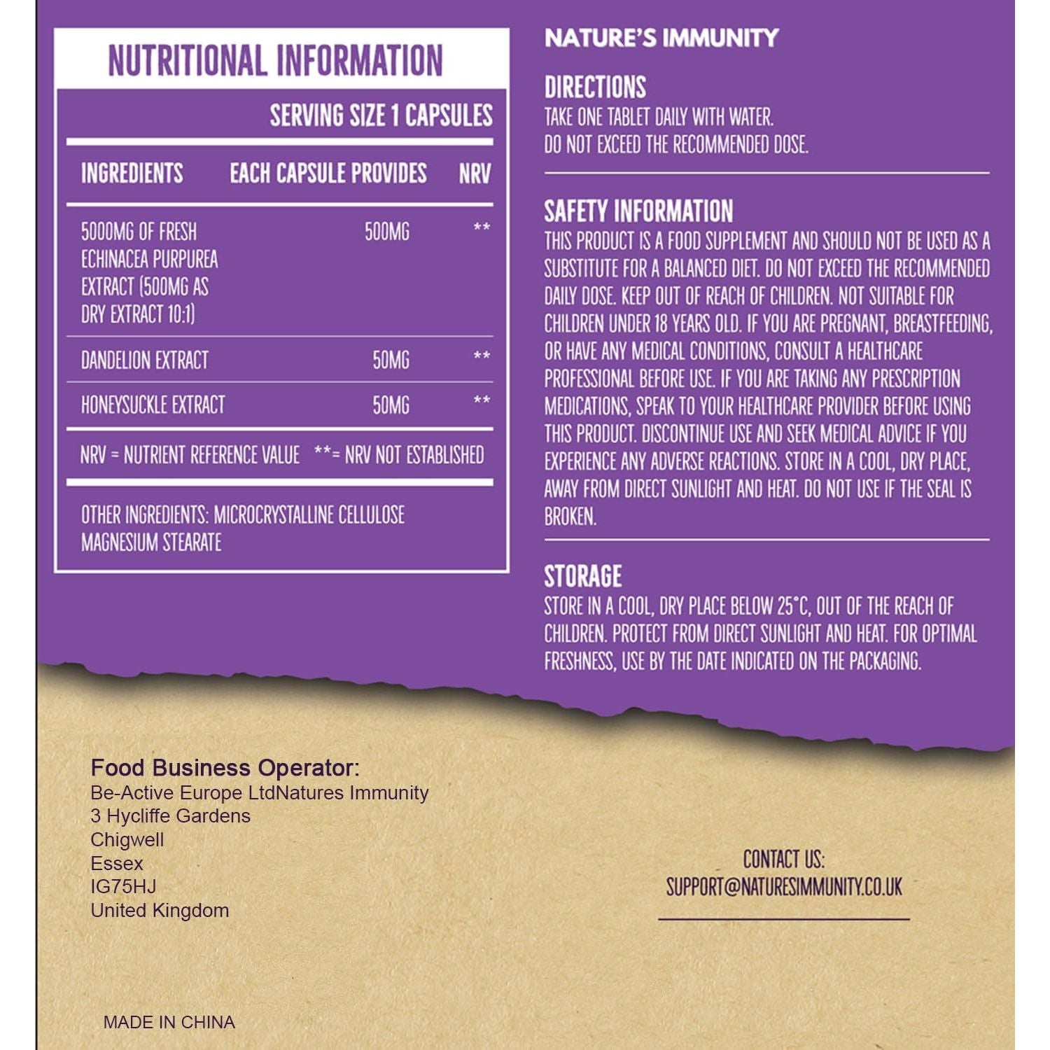 Echinacea Capsules High Strength - 5000Mg Echinacea with Dandelion & Honeysuckle - Food Supplement - Vegan - One a Day - 90 Capsules per Pack (1 Single Pack)