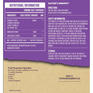 Echinacea Capsules High Strength - 5000Mg Echinacea with Dandelion & Honeysuckle - Food Supplement - Vegan - One a Day - 90 Capsules per Pack (1 Single Pack)