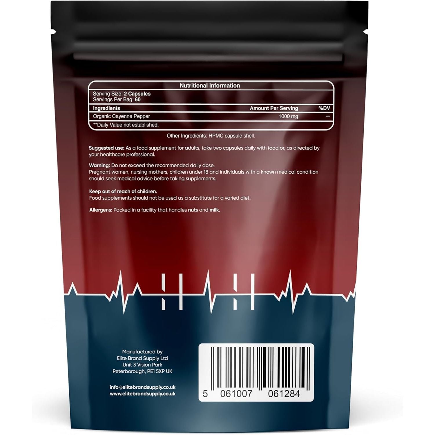 Cayenne Pepper Capsules | 120 Capsules | 1000 MG | 100% Natural | Cayenne Pepper Supplement | Vegan Non-Gmo Zero Additives | UK Brand