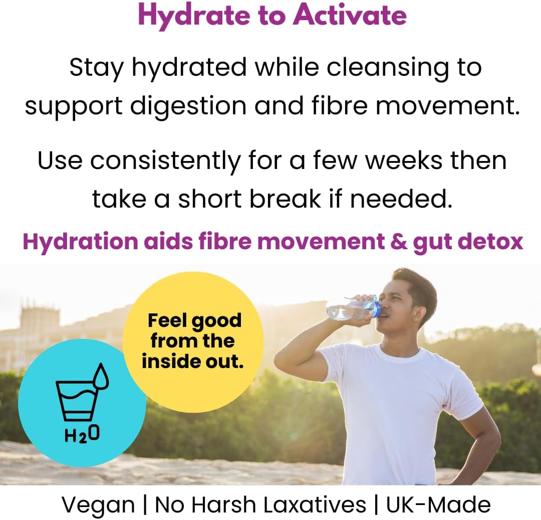 Colon Cleanse plus – 120 Vegan Capsules | Psyllium Husk Complex with Probiotics | High Fibre Digestive Support | Detox, Constipation Relief & Weight Management