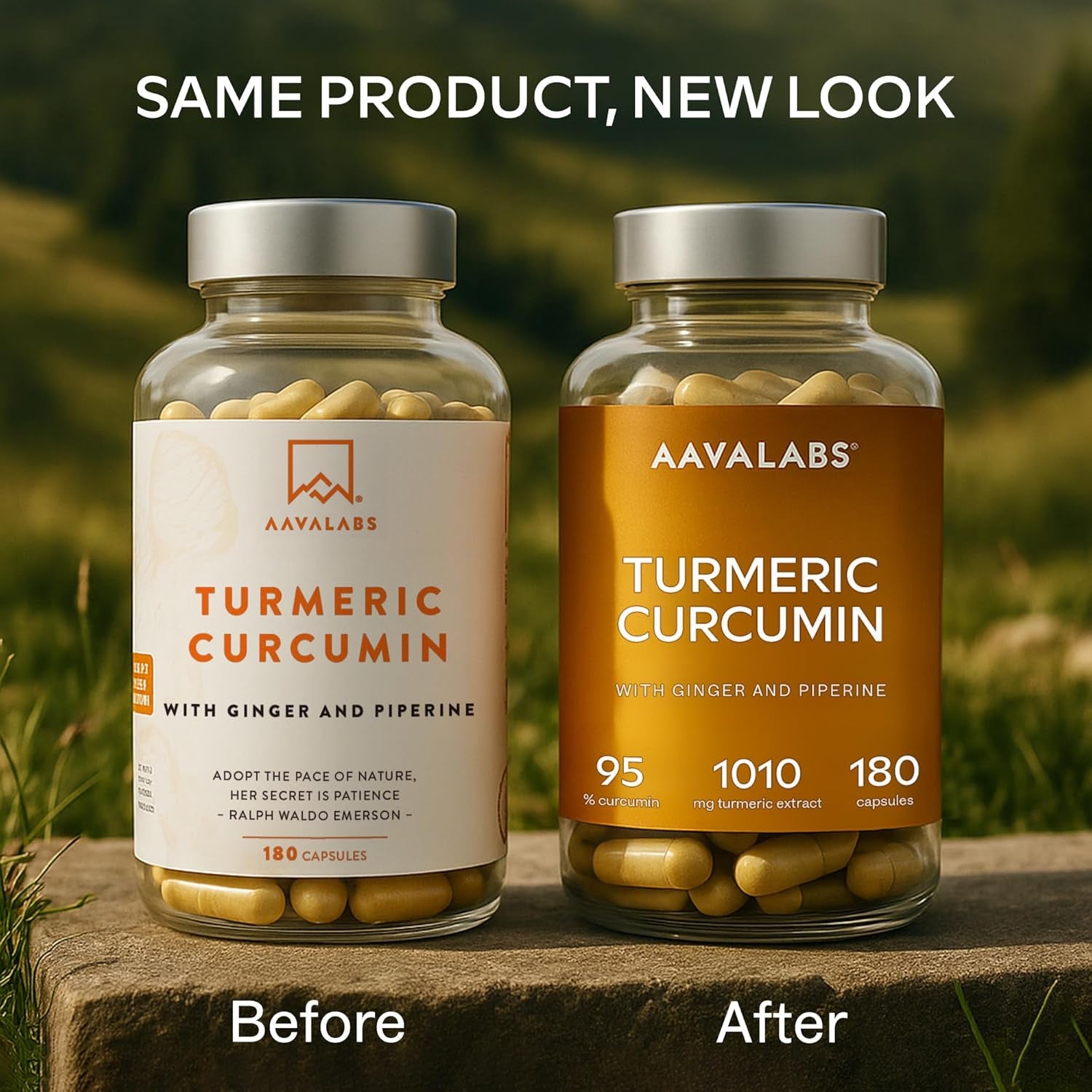 Turmeric and Black Pepper Capsules with Ginger Root Extract - Not Turmeric Tablets - 95% Curcumin Extract, Ginger & Piperine - 180 Capsules - 3 Months Supply - Vegan