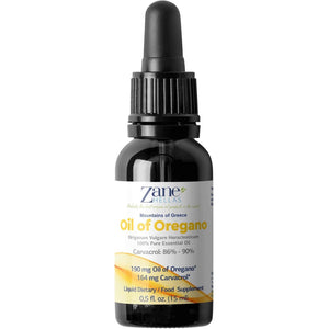 Zane Hellas 190 Mg Oregano Oil-164 Mg Carvacrol per Serving-4 Drops Daily. 100% Greek Undiluted Oil of Oregano. 86%-90% Min Carvacrol. Probably the Best Oregano Oil in the World. 0.5 Fl. Oz.- 15Ml.