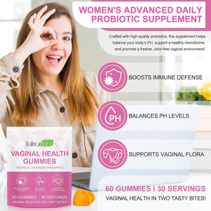 Premium Feminine Balance Gummies - Hawaiian Pineapple PH Balance Gummies for Women of All Ages, Support Women’S Health & Wellness - Immune Support - Vegan & Gluten-Free 60PCS